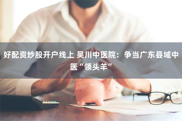 好配资炒股开户线上 吴川中医院：争当广东县域中医“领头羊”