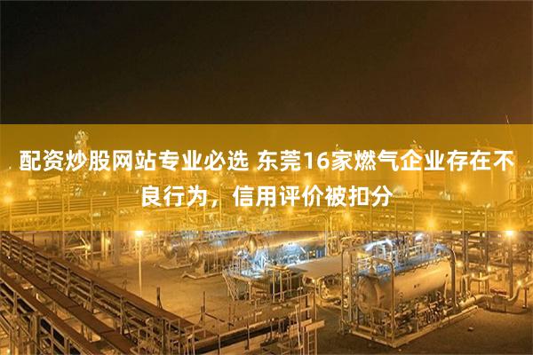 配资炒股网站专业必选 东莞16家燃气企业存在不良行为，信用评价被扣分