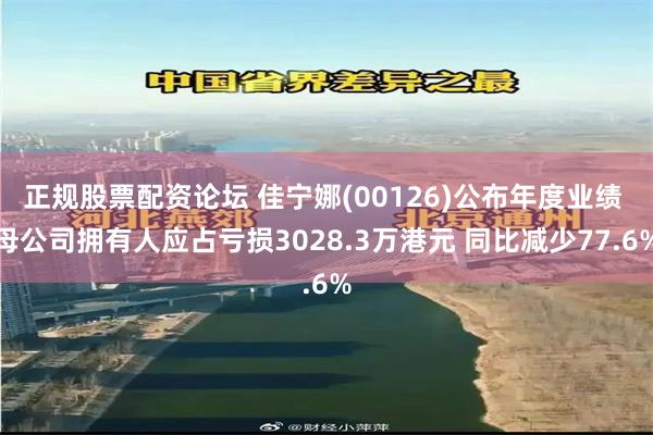 正规股票配资论坛 佳宁娜(00126)公布年度业绩 母公司拥有人应占亏损3028.3万港元 同比减少77.6%