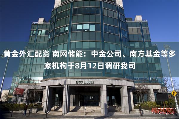 黄金外汇配资 南网储能：中金公司、南方基金等多家机构于8月12日调研我司