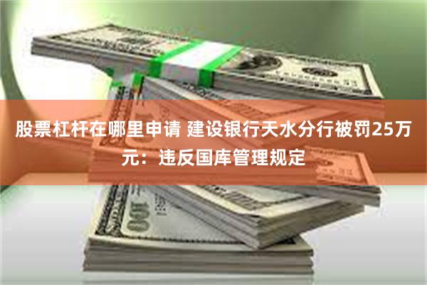 股票杠杆在哪里申请 建设银行天水分行被罚25万元：违反国库管理规定